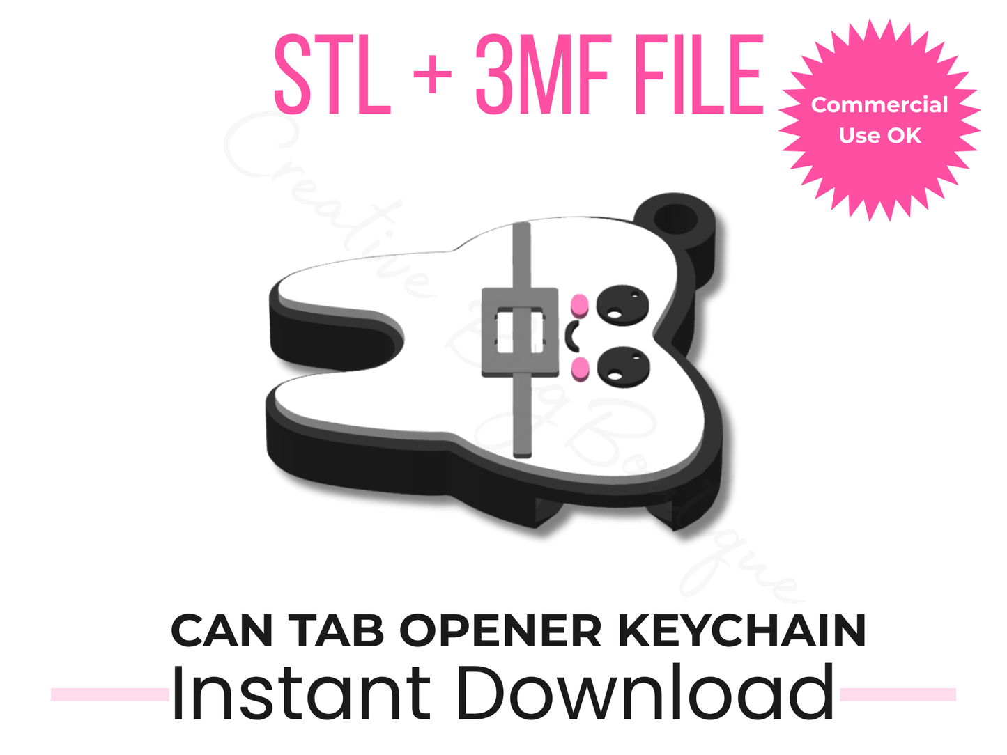 Tooth Can Tab Opener Keychain STL File | Braces Dental Accessory (Digital Download)