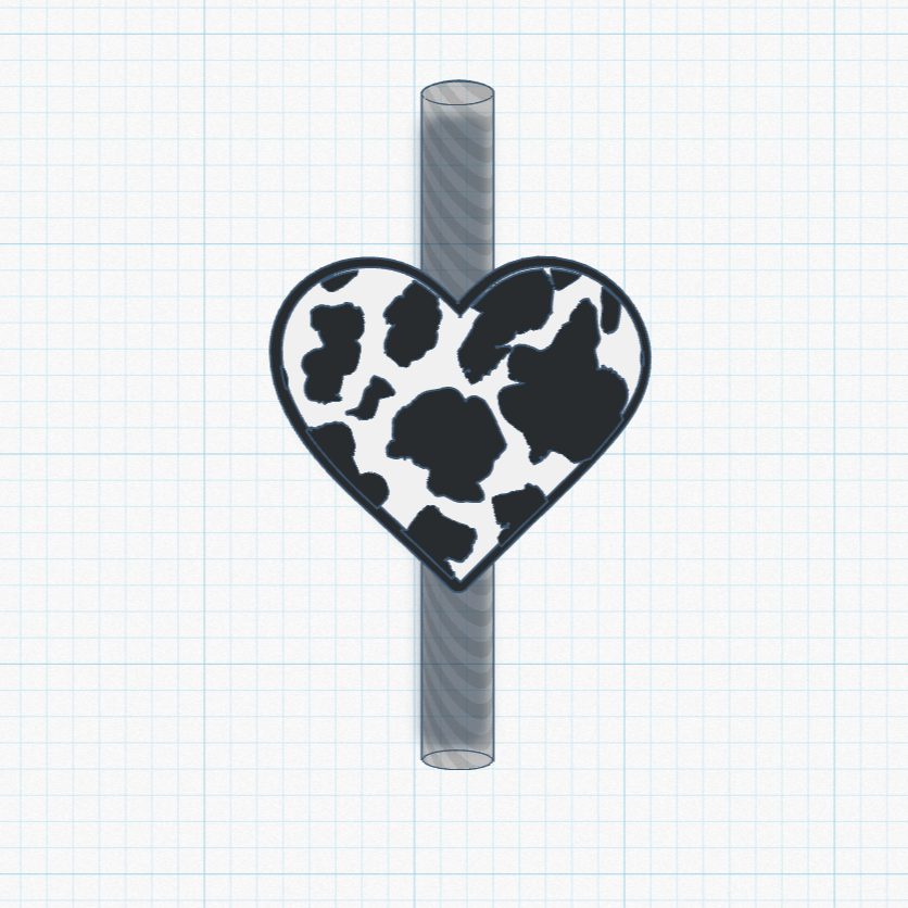 Cow Print Heart STL