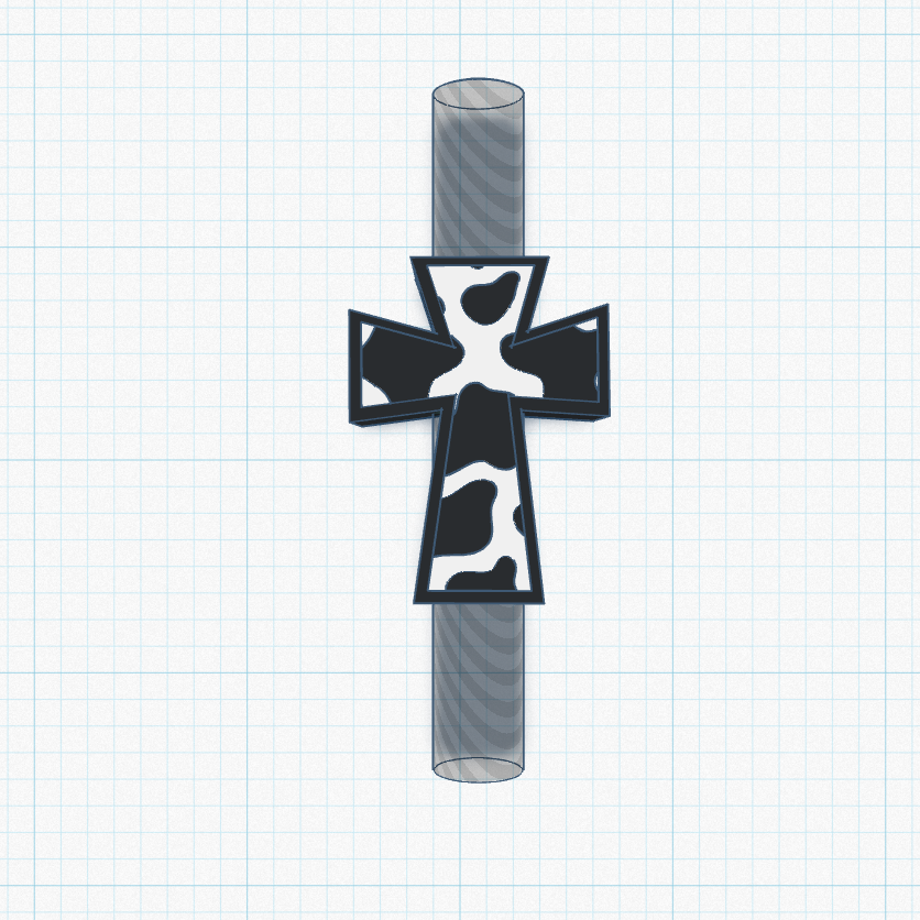 Cow Print Cross STL