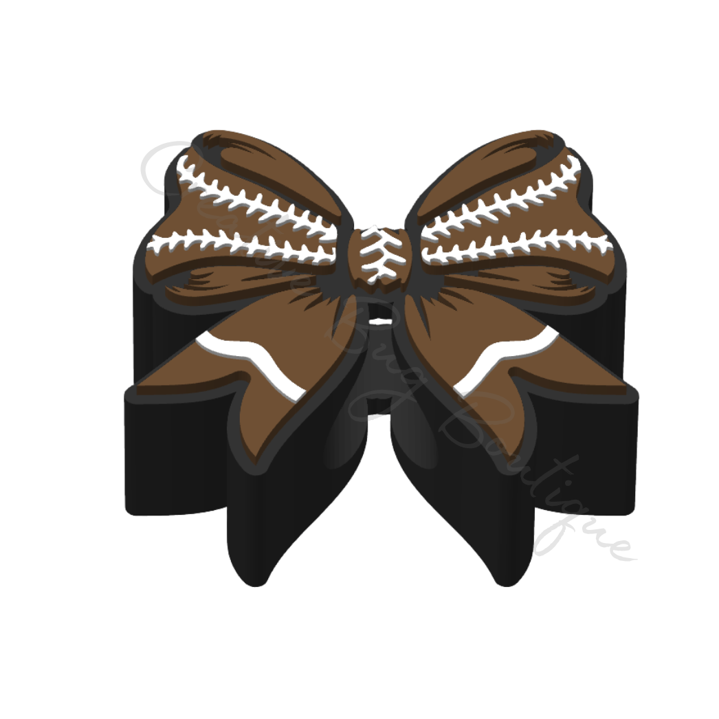 Football Bow Straw Topper STL