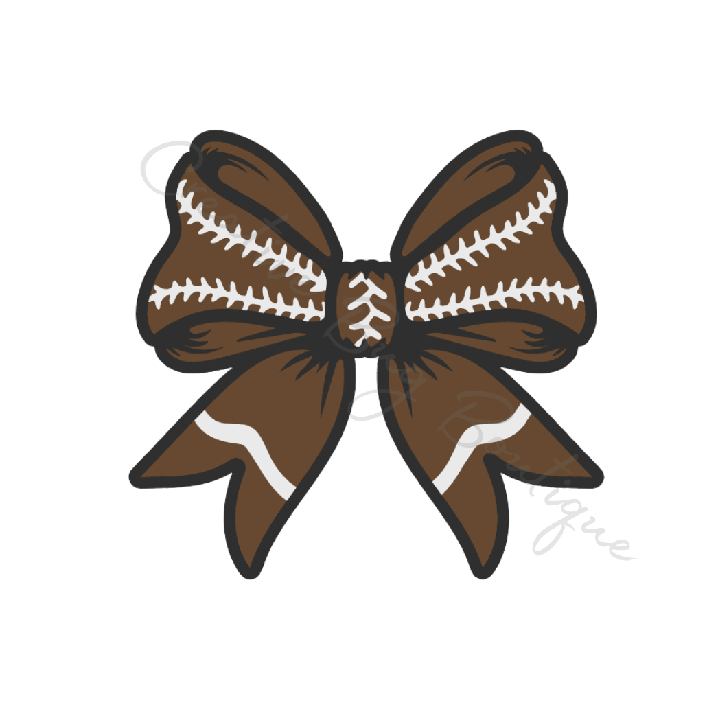 Football Bow Straw Topper STL