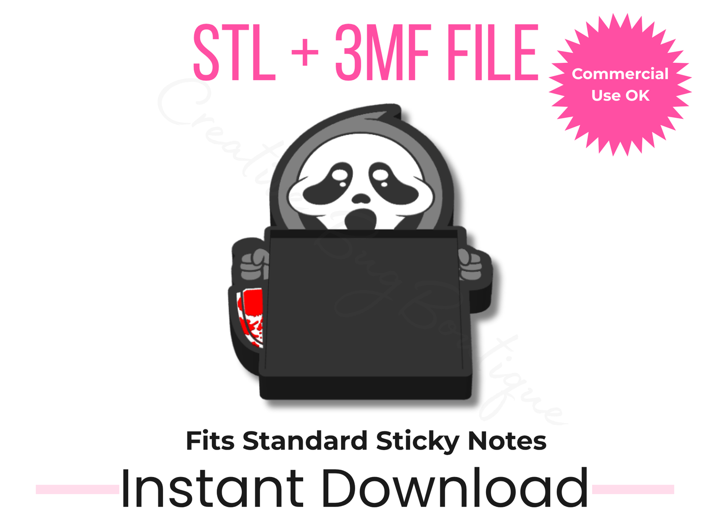 Ghost Sticky Note Holder STL File | Horror Desk Decor (Digital Download)