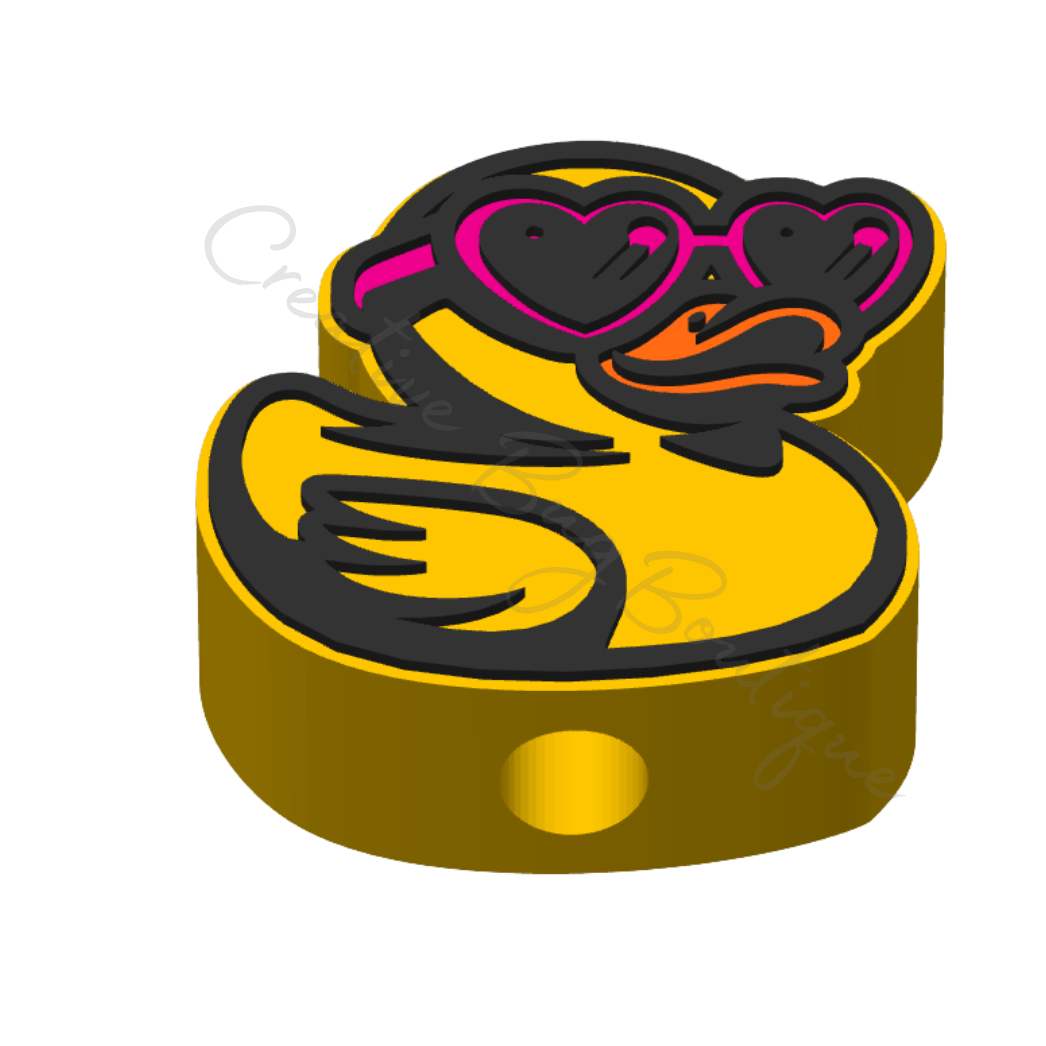 Heart Shades Duckie Straw Topper STL File