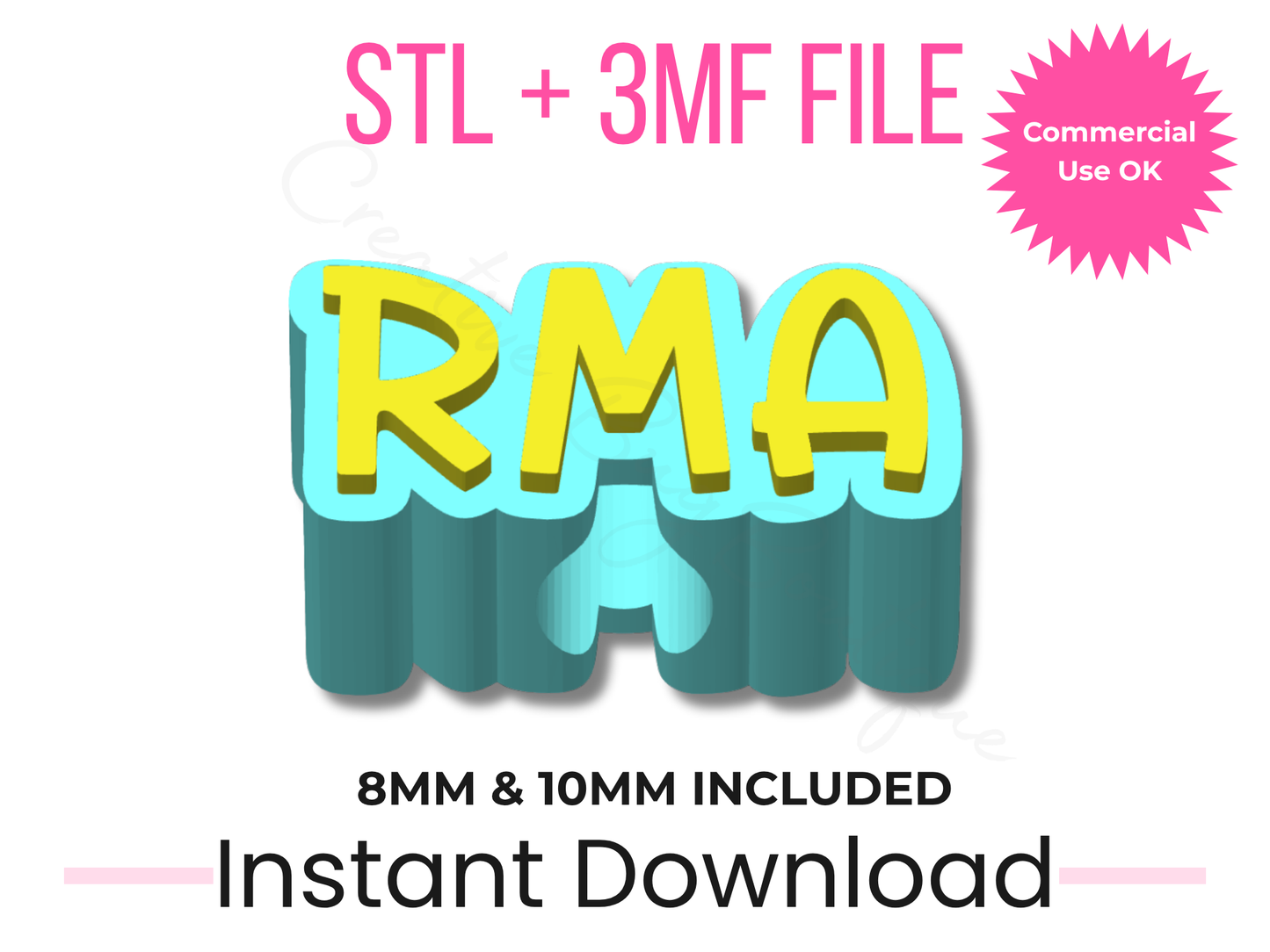 RMA Straw Topper STL File | Medical Assistant Cup Charm (Digital Download)