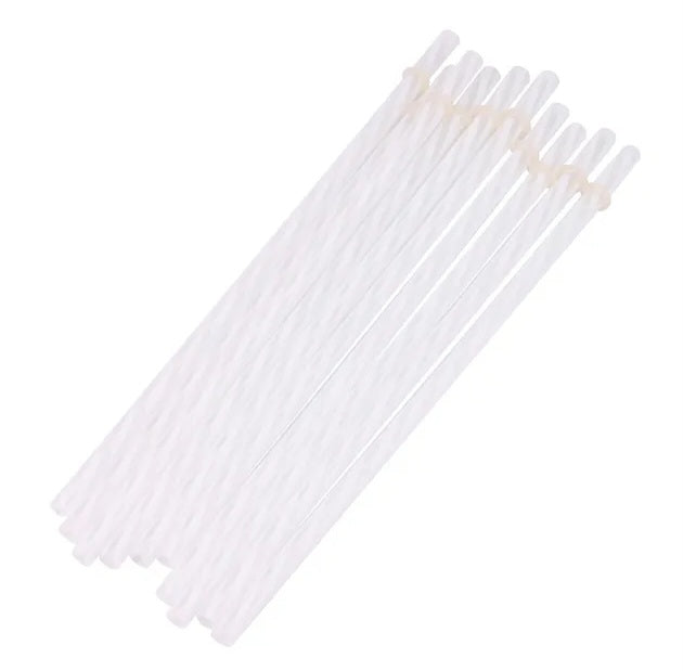 White Striped Acrylic Straw