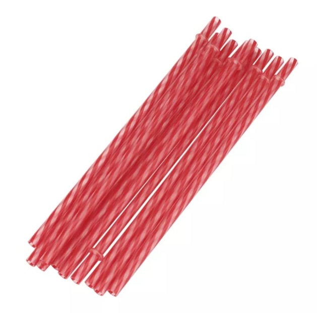 Red Striped Acrylic Straw