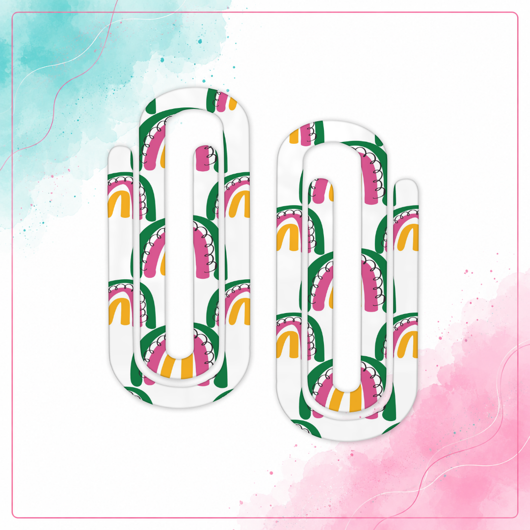 Personalized colorful watermelon rainbow acrylic jumbo paper clip