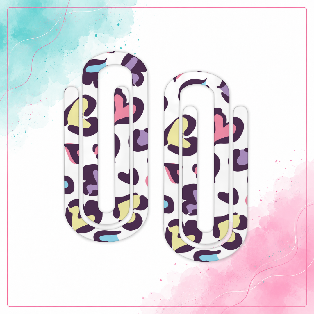 Personalized colorful leopard print acrylic jumbo paper clip
