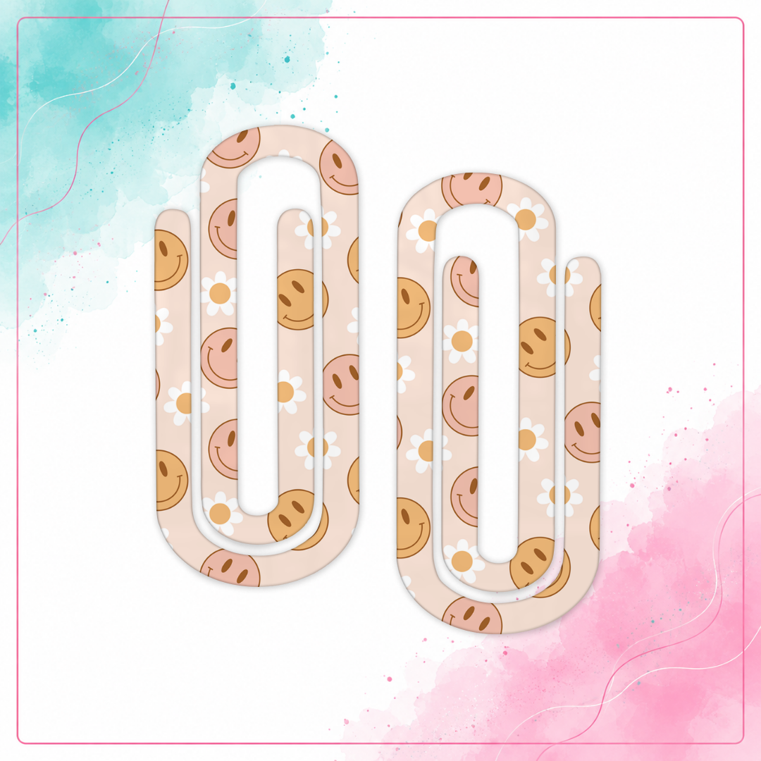 Personalized Retro Smiley Daisy Jumbo Paper Clip – Creative Bug Boutique