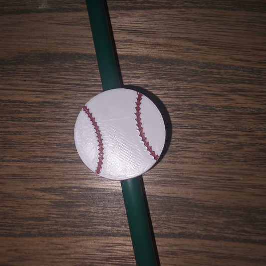 Baseball Straw Topper