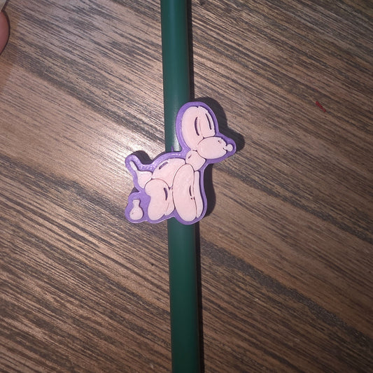 Poopin' Balloon Dog Straw Topper