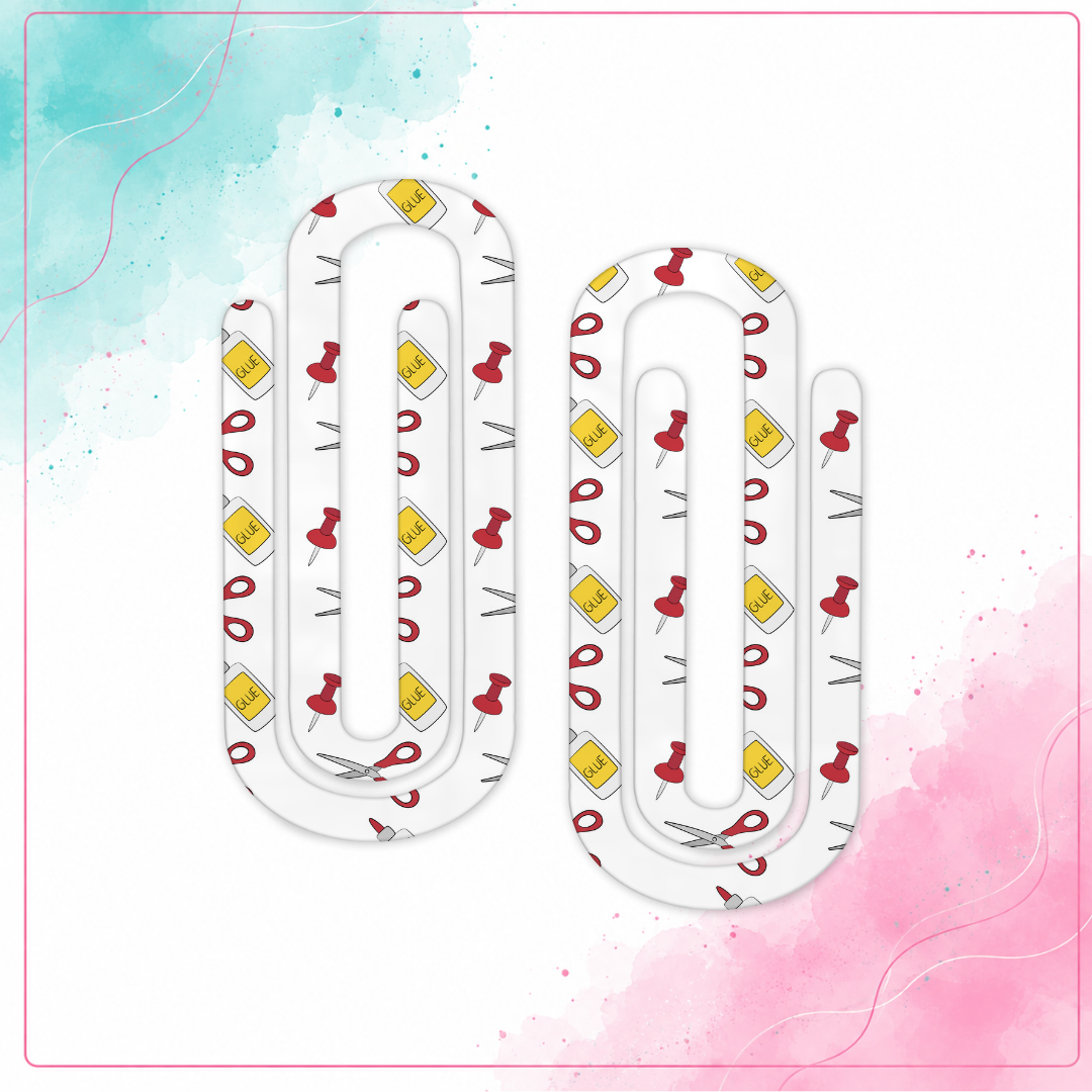 Personalized teacher desk supplies acrylic jumbo paper clip