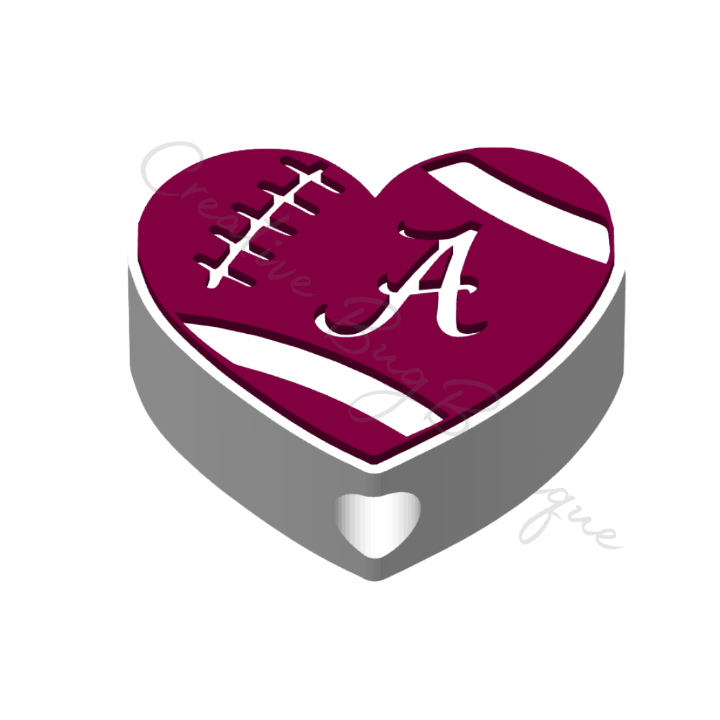 Alabama Heart Straw Topper STL File