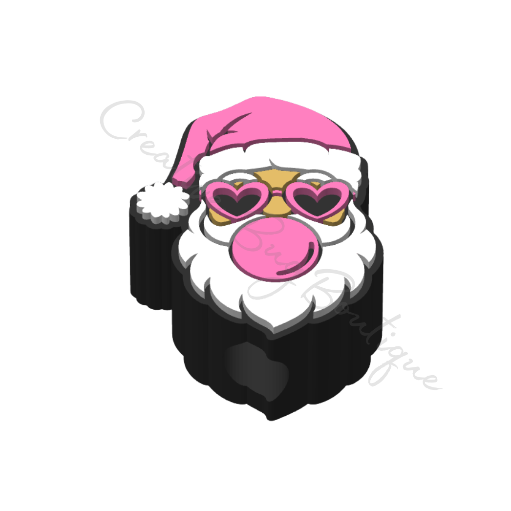 Bubblegum Santa Straw Topper File