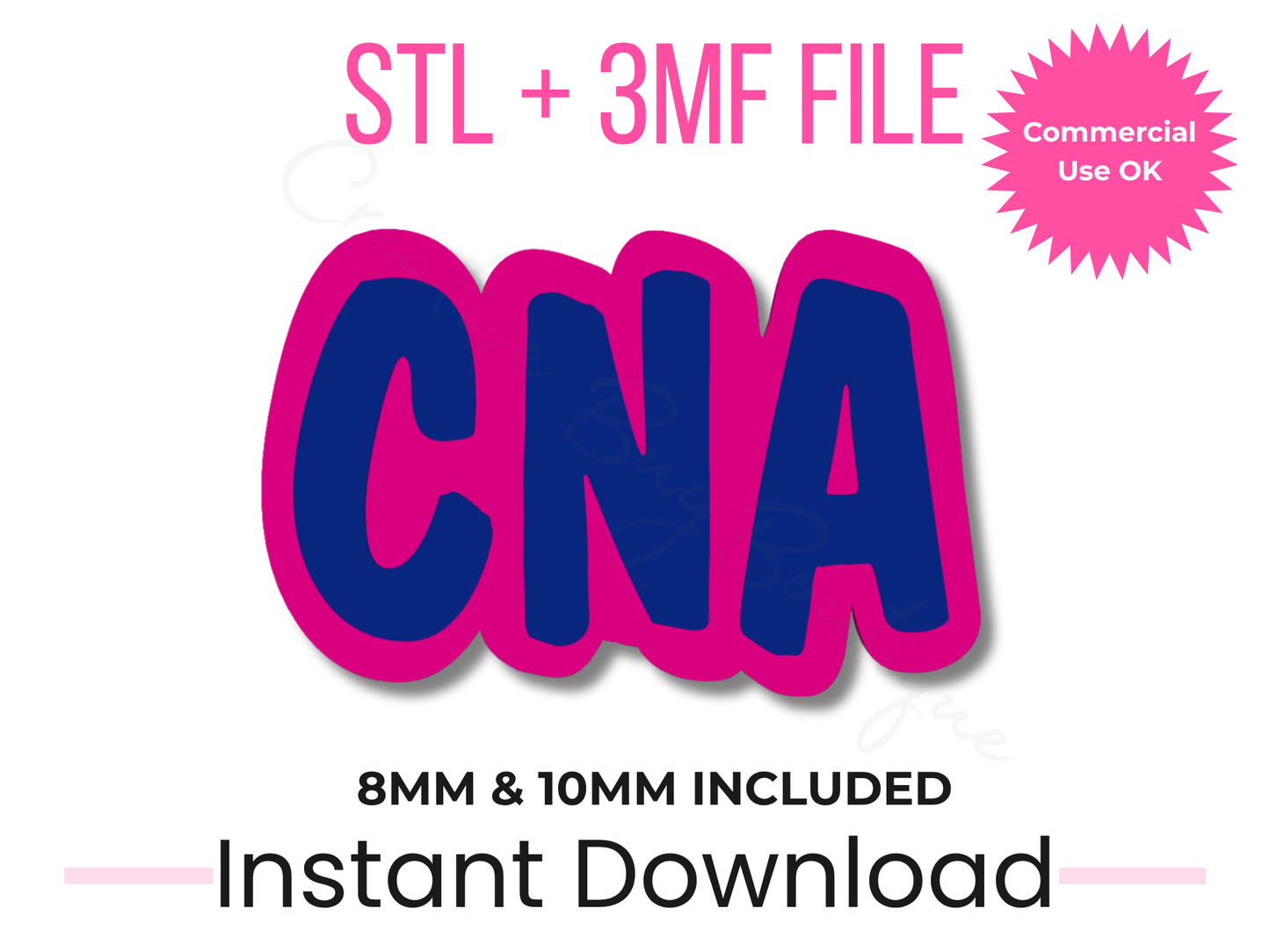 CNA Straw Topper 3D Print File | STL + 3MF | 8mm & 10mm Stanley Compatible (Digital Download)