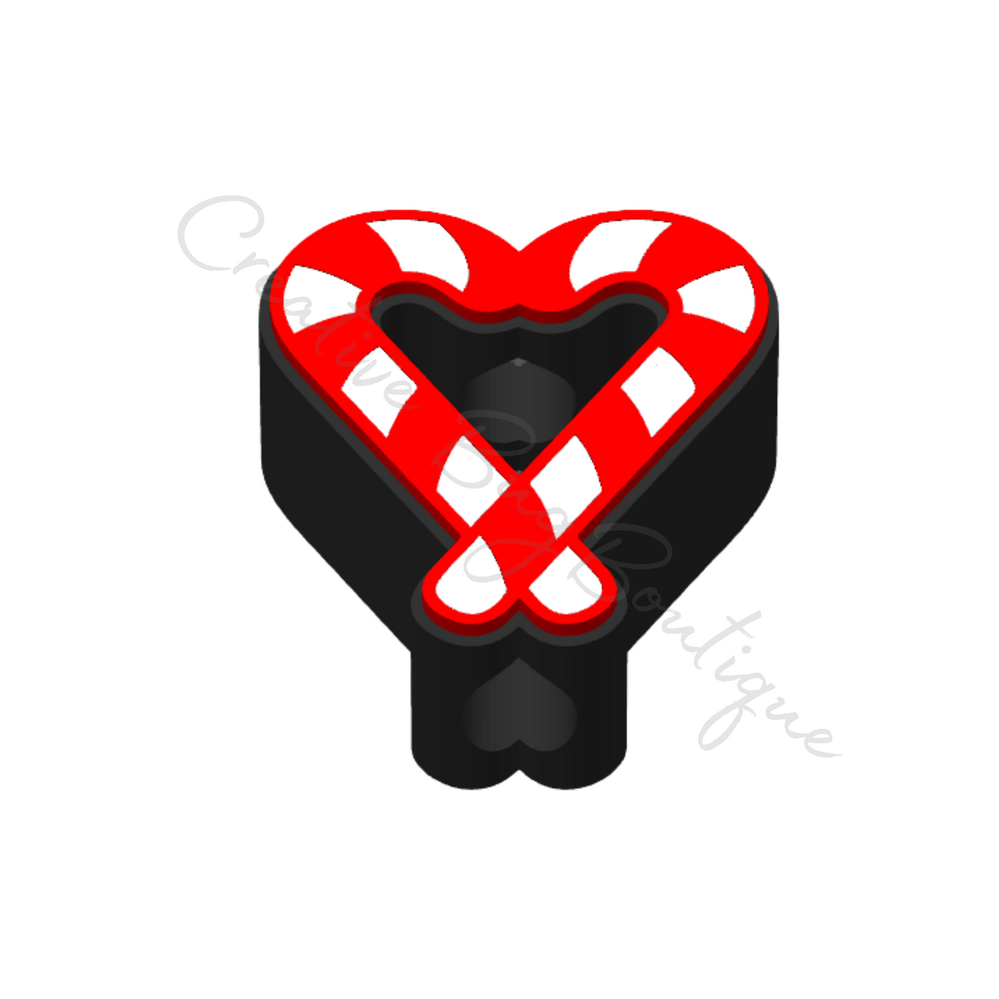 Candy Cane Heart Straw Topper File