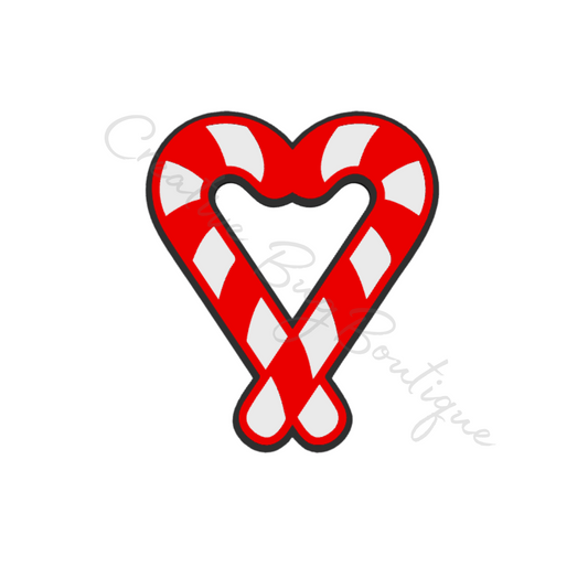 Candy Cane Heart Straw Topper File