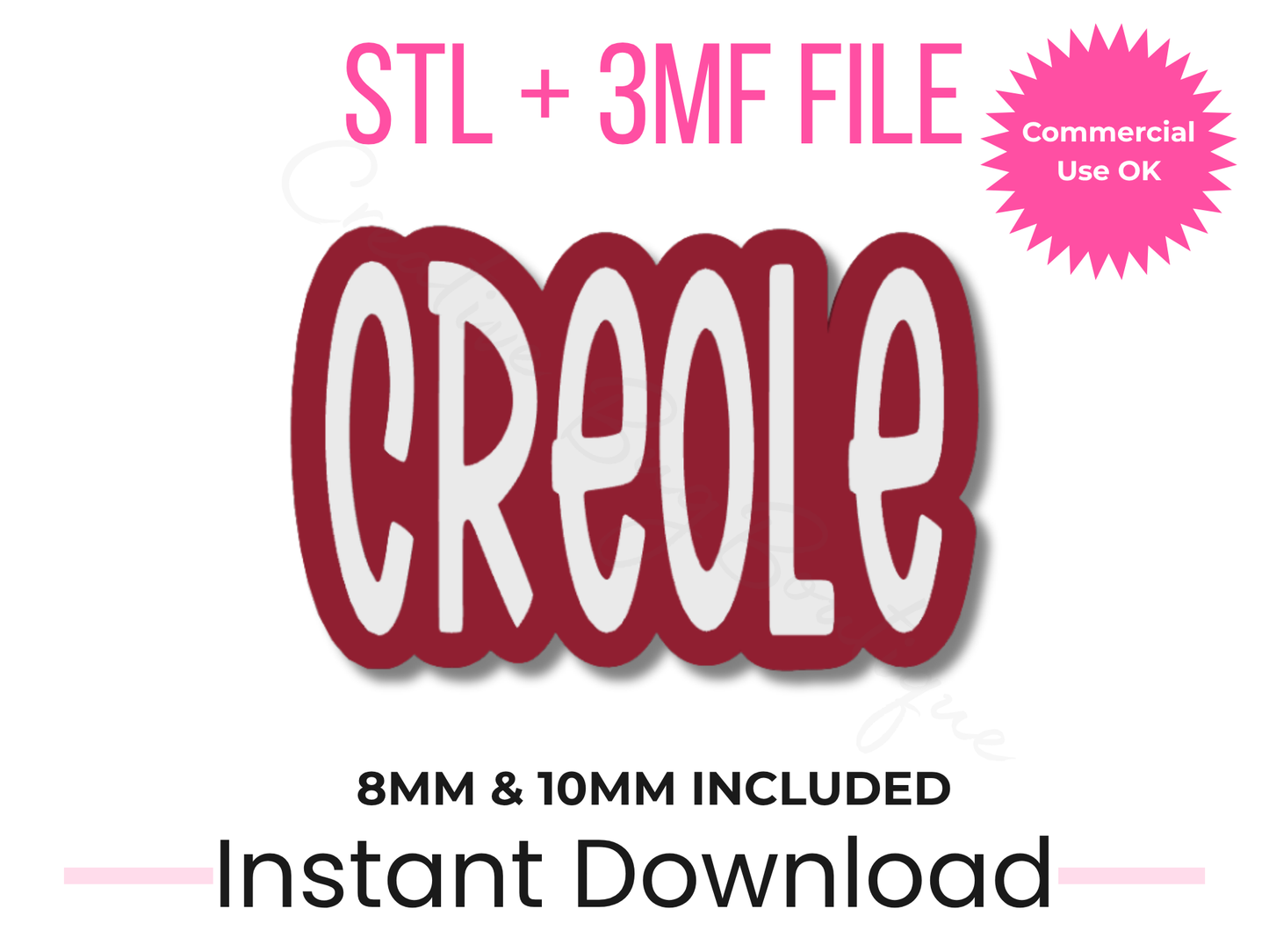 Creole Straw Topper STL File | Louisiana Charm | 8MM & 10MM Sizes (Digital Download)