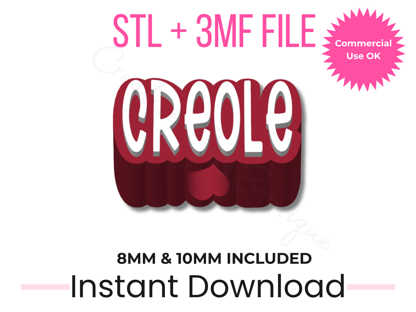 Creole Straw Topper STL File | Louisiana Charm | 8MM & 10MM Sizes (Digital Download)