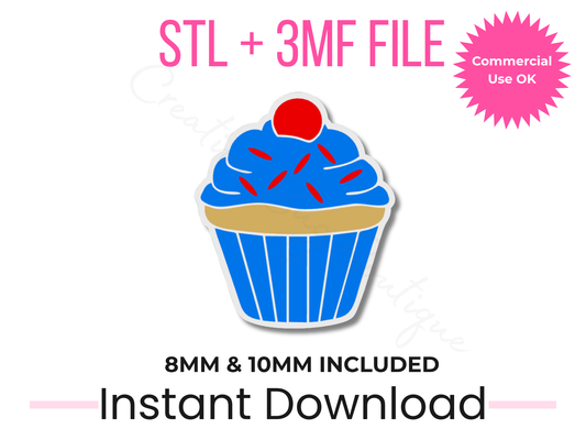 Cupcake Straw Topper 3D Print File | Birthday Dessert Drink Accessory (STL, 3MF Download)