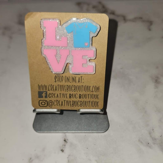 Love Scrub Top Badge Reel
