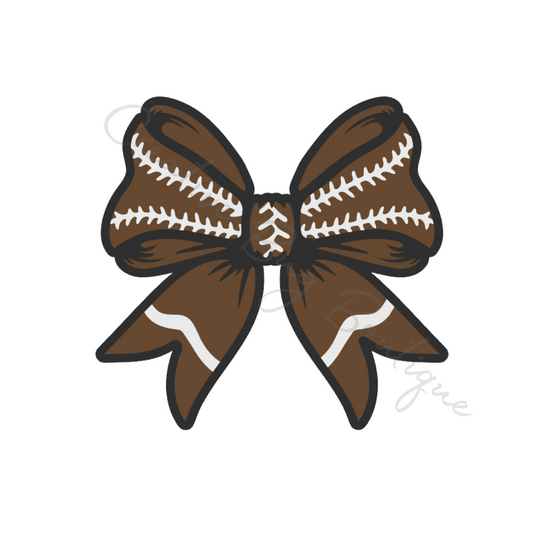Football Bow Straw Topper STL