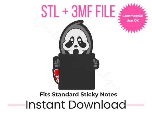 Ghost Sticky Note Holder STL File | Horror Desk Decor (Digital Download)