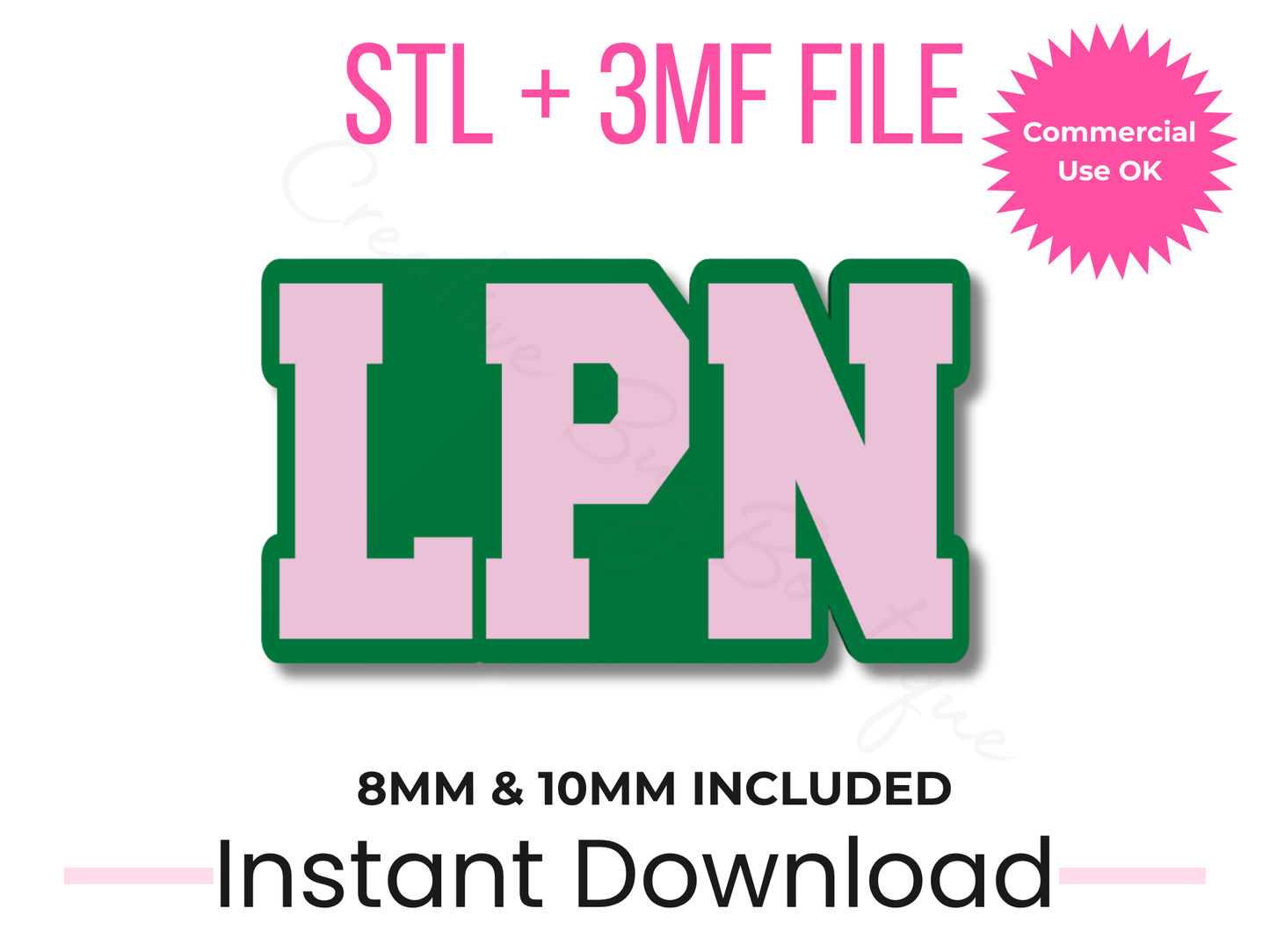 LPN Straw Topper 3D Print File | Stanley Compatible, Nurse Gift (Digital Download)