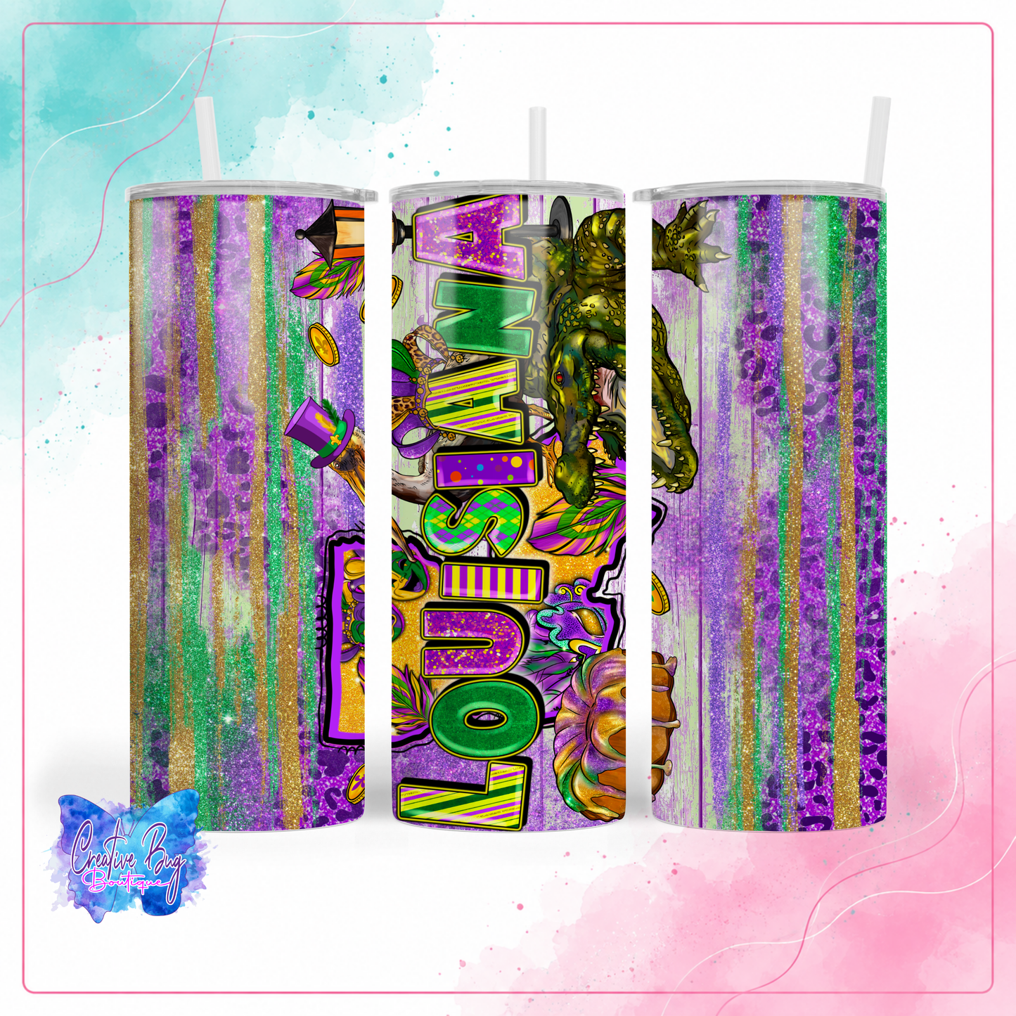 Louisiana Mardi Gras Tumbler