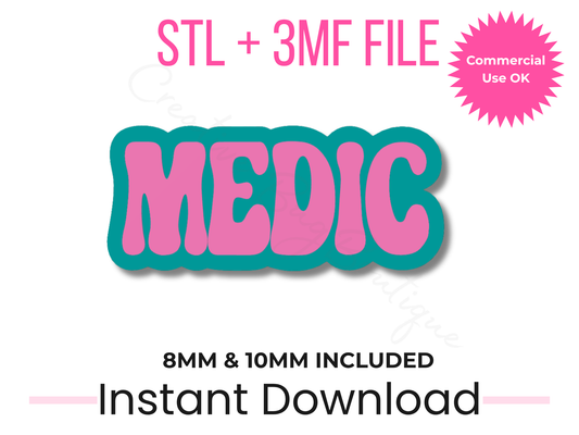 Medic Straw Topper STL File | EMT Nurse Healthcare Tumbler Charm (Digital Download)
