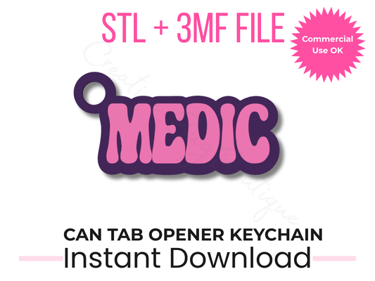 Medic Can Tab Opener STL File | EMT Nurse Keychain | STL + 3MF Instant Download
