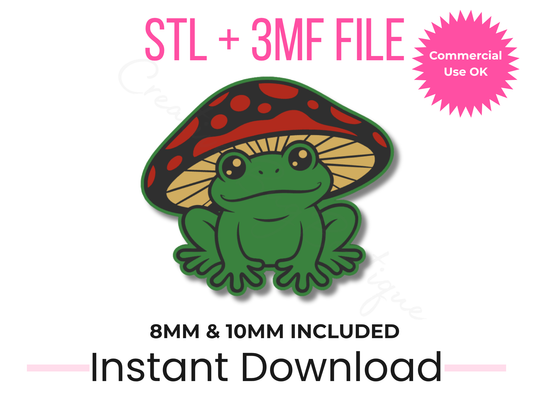 Mushroom Frog Straw Topper STL File | Cottagecore Tumbler Accessory (Digital Download)