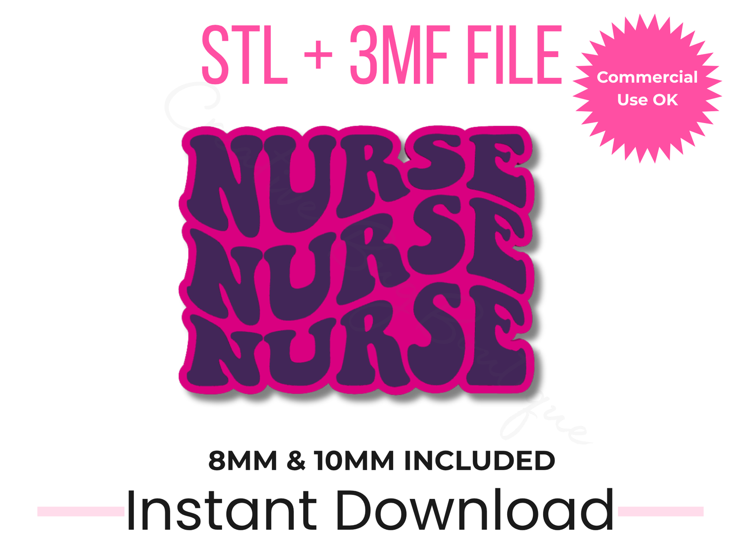 Nurse Straw Topper 3D Print File | STL, 3MF for 8mm, 10mm Straws (Digital Download)
