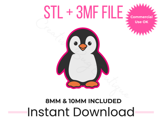Penguin Straw Topper STL File | Winter Cup Accessory (Digital Download)