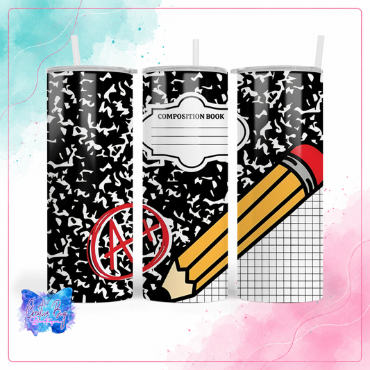 Personalized Composition Book Tumbler