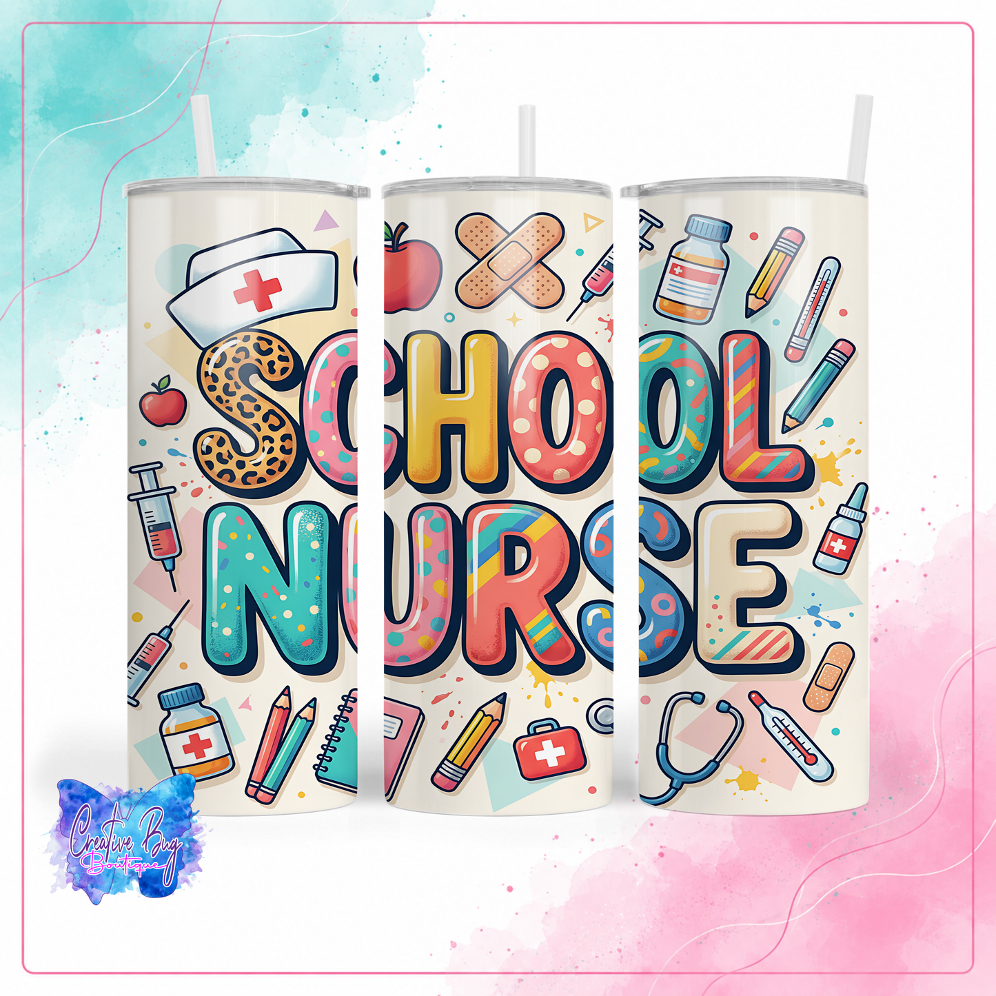 Retro School Nurse Tumbler