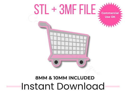 Shopping Cart Straw Topper 3D Print File | Retail Gift (Digital Download)