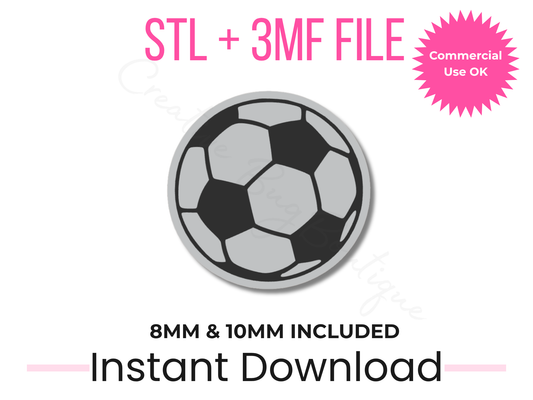Soccer Ball Straw Topper 3D Print File | Sports Tumbler Accessory (STL, 3MF Download)