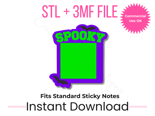 Spooky Bat Sticky Note Holder STL File | Halloween Desk Organizer (Digital Download)