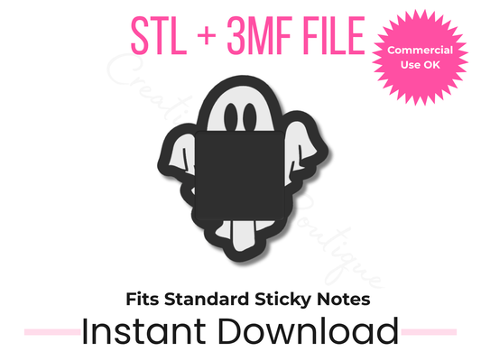 Spooky Ghost Sticky Note Holder STL File | Desk Organizer (Digital Download)