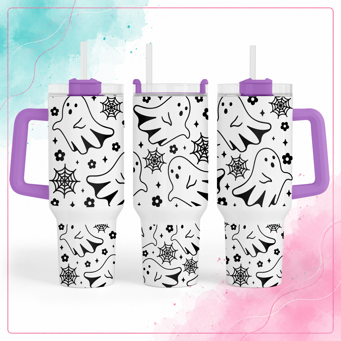 Spooky Ghost & Web Tumbler