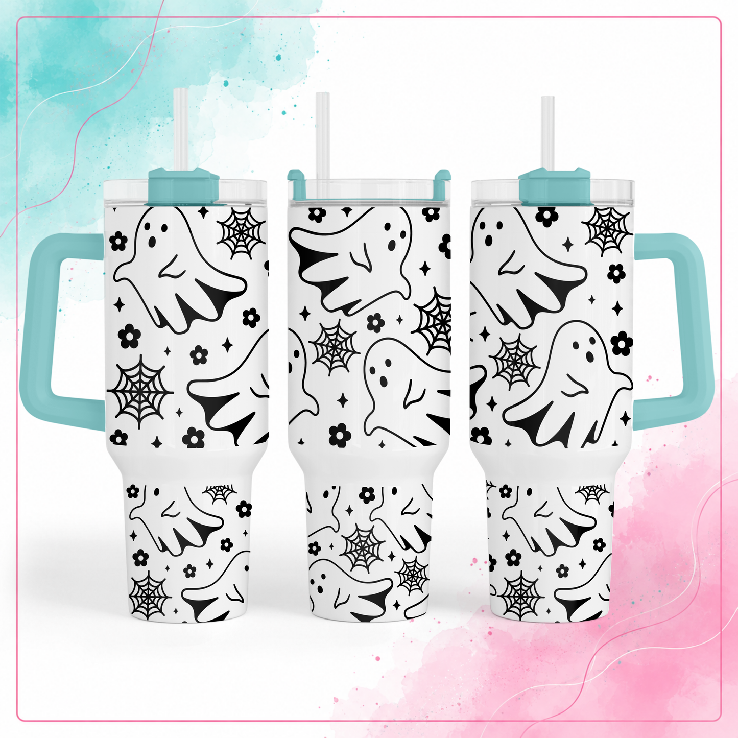 Spooky Ghost & Web Tumbler