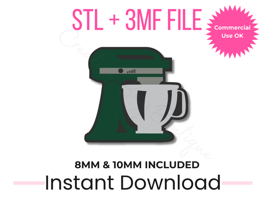 Stand Mixer Straw Topper 3D Print File | Baking STL (Digital Download)