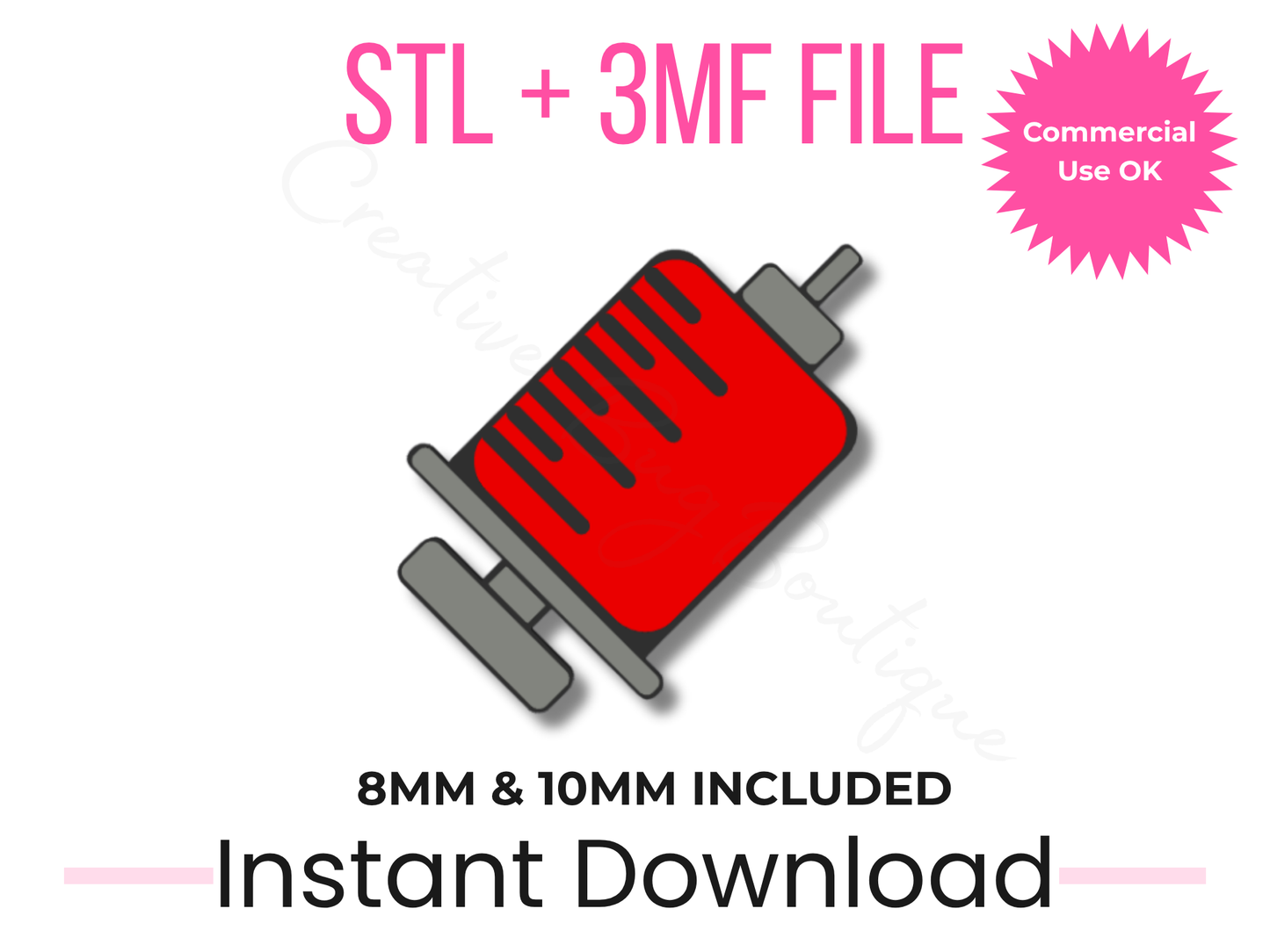 Medical Syringe Straw Topper STL 3MF File | Nurse Tumbler Accessory (8mm & 10mm)