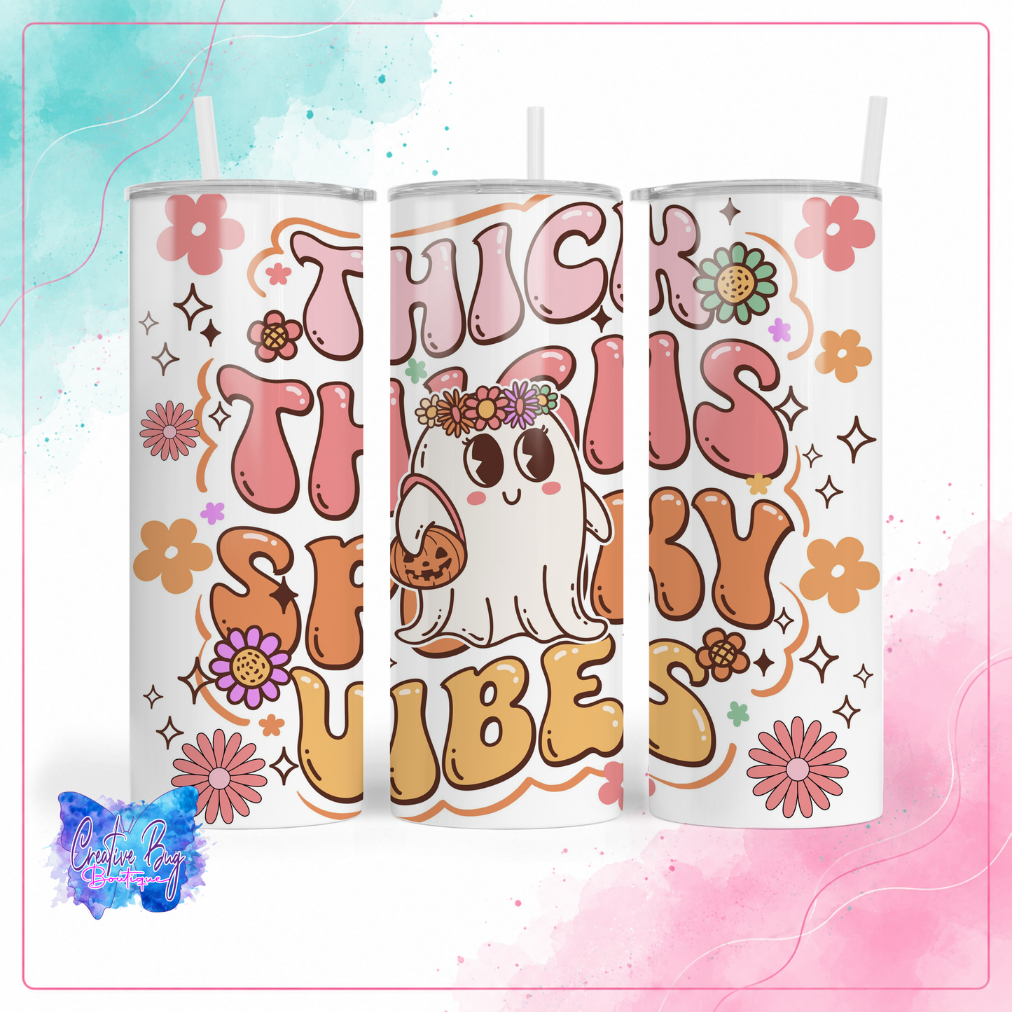Thick Thighs Spooky Vibes Tumbler