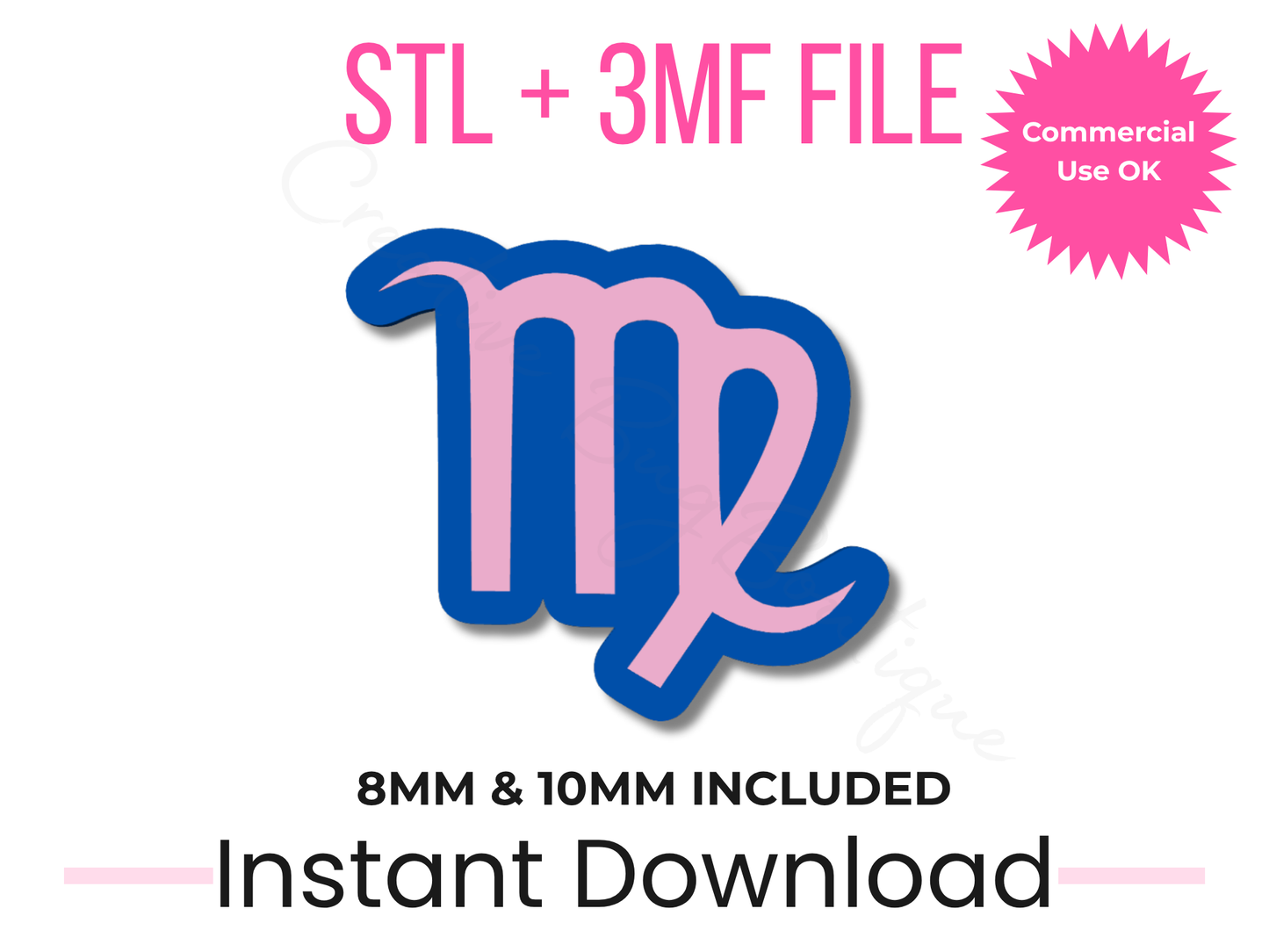 Virgo Straw Topper 3D Print File | Zodiac Astrology (Digital Download)