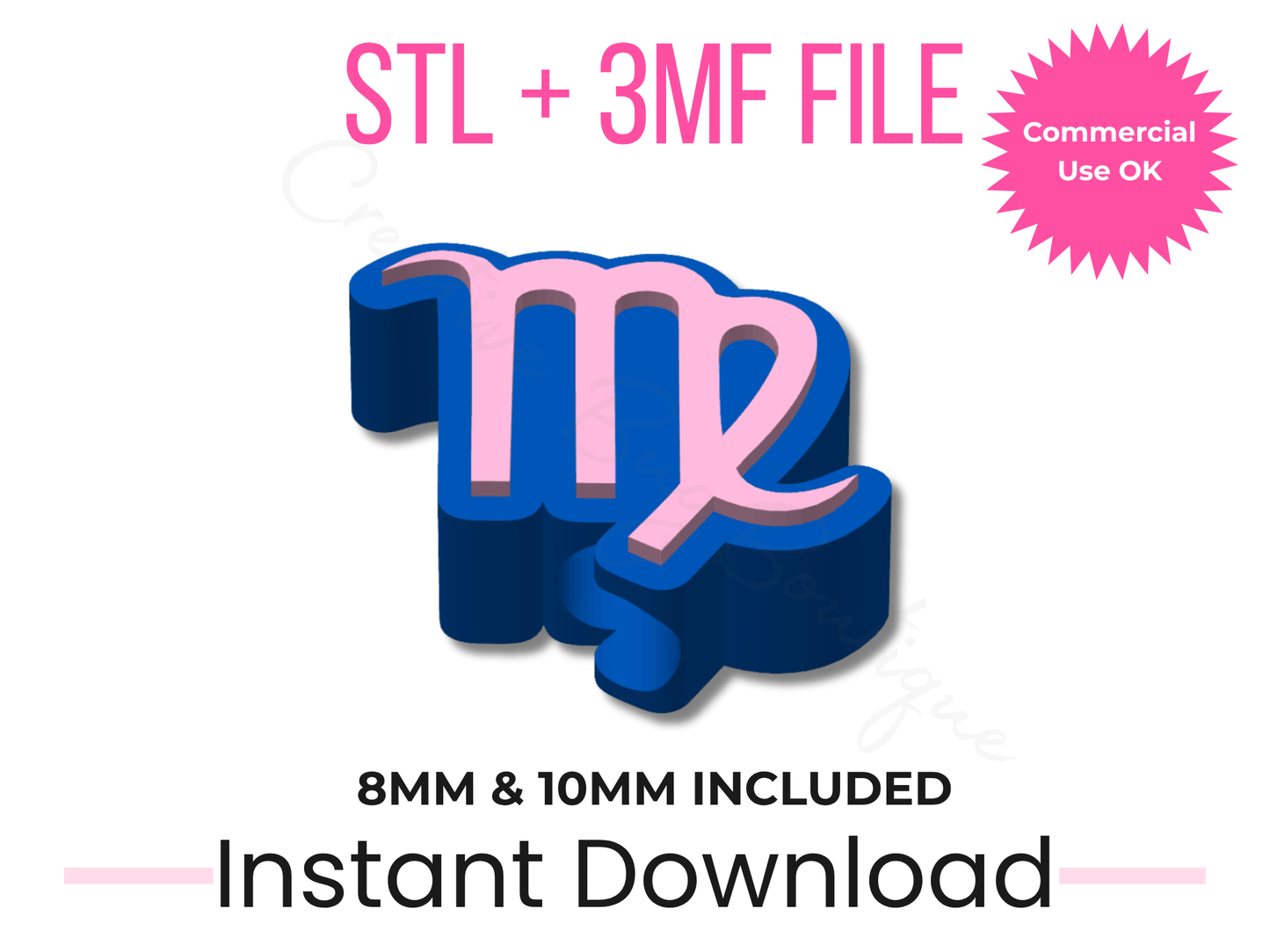 Virgo Straw Topper 3D Print File | Zodiac Astrology (Digital Download)