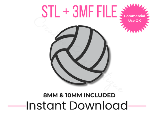 Volleyball Straw Topper STL File | 3D Print Sports Design (Digital Download)