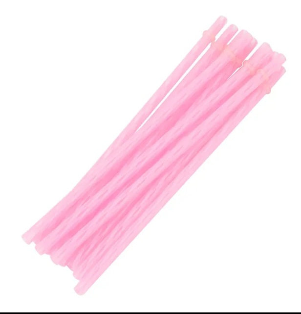 Pink Striped Acrylic Straw
