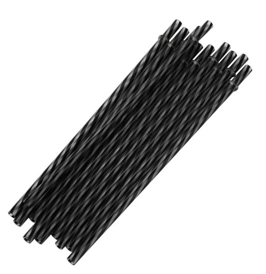 Black Striped Acrylic Straw